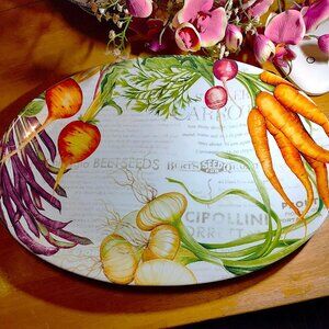 Williams Sonoma Farmers Market Large Oval Serving, Platter, Tray, meats, veggies